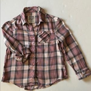 Justice Girls “Perfect Plaid” pink gray shirt 6